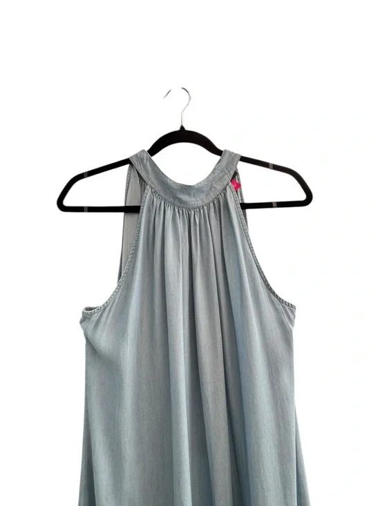 Vince Camuto Sleeveless Light Blue Tiered Maxi Dress Airy Beach Casual Boho Sz L - Picture 3 of 16